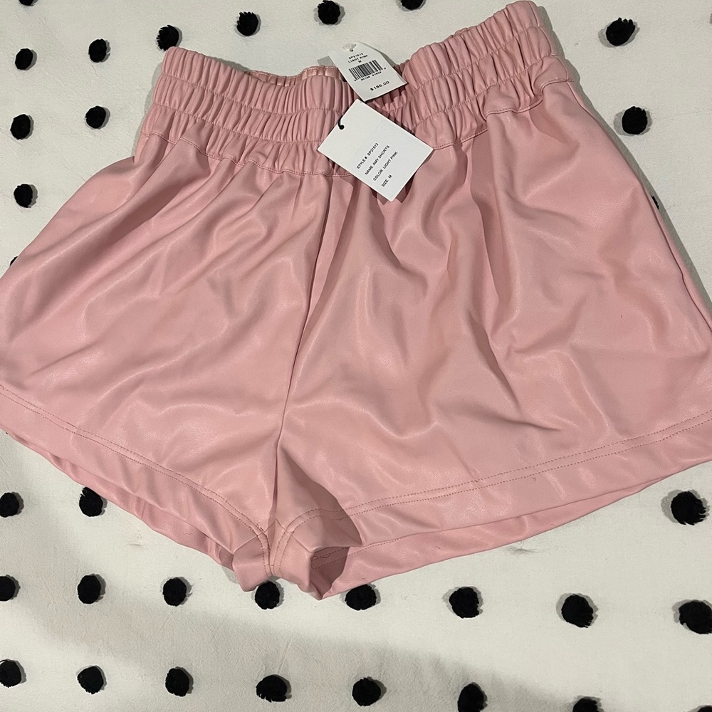 ~generation love pink faux leather shorts size medium